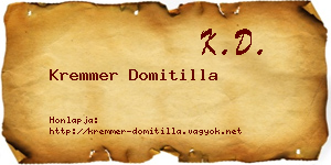 Kremmer Domitilla névjegykártya